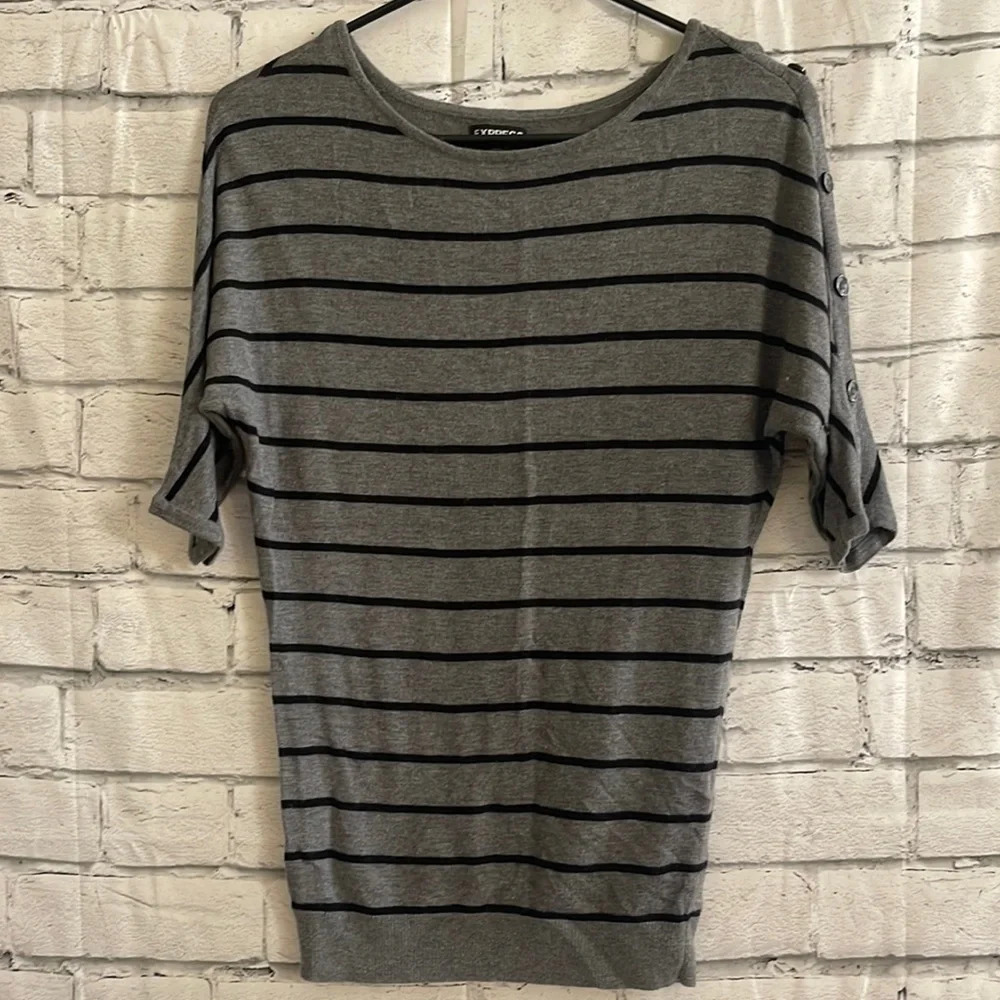 Women’s Express striped gray and black sweater XS